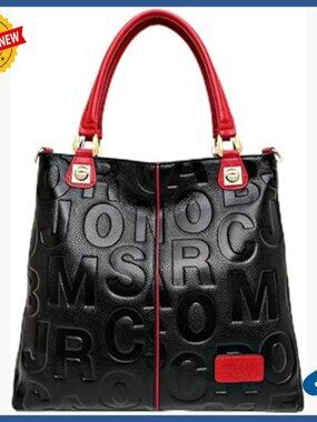 Large Capacity Cowhide Leather Shoulder Bag with Multiple Pockets